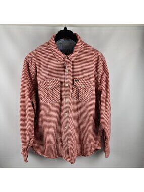 True Grit Shirt Mens XXL Red & White Standard Checked Button Up